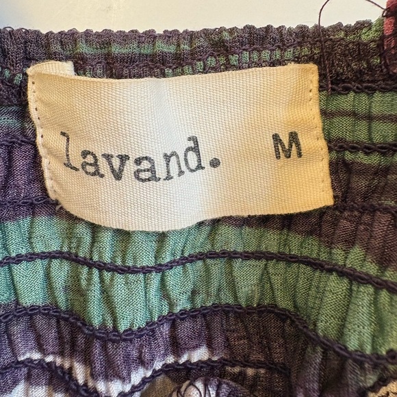 PEGGY Printed stripped Smocked waistline stretchy maxi Dress women's size Medium - Picture 5 of 7